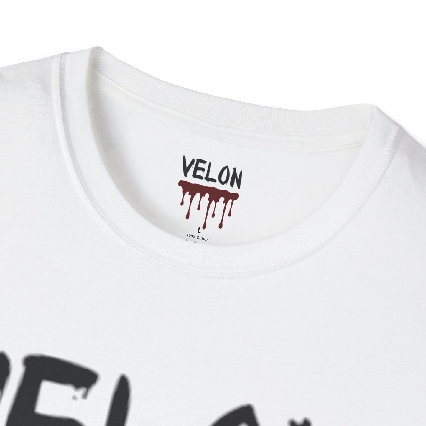 VELON Graphic T-Shirt with Stylish Drip Design - Unisex Softstyle